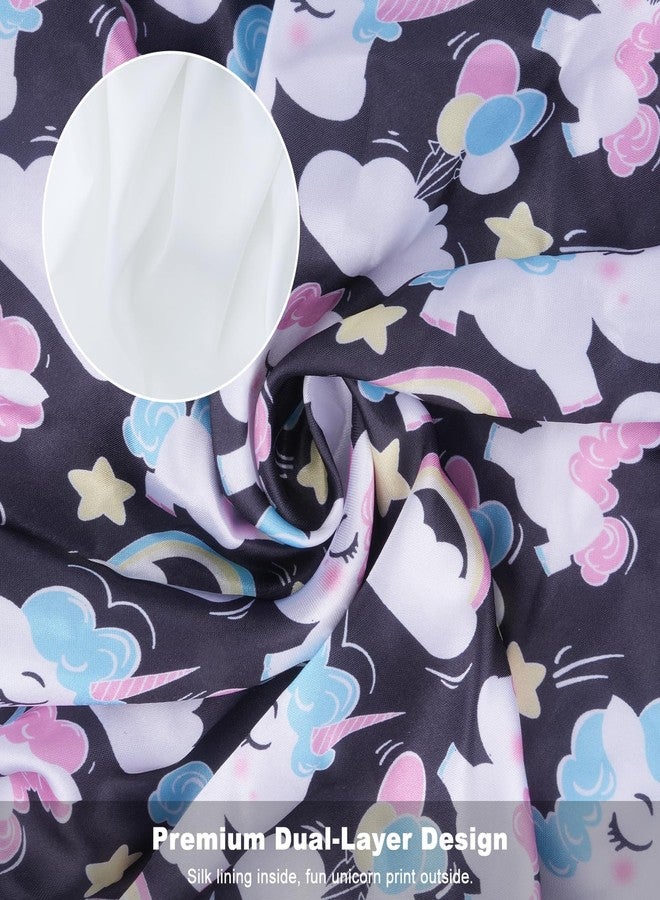 ZHENSILK Kids Satin Sleep Bonnet for Girls, Soft Hair Cap for Sleeping, Toddler Bonnet for Curly Hair (US, Alpha, One Size, Color-B Black) - Image 4